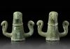 A PAIR OF ROMAN BRONZE CHARIOT OR CARPENTUM FITTINGS, 2/3 CENTURY A.D.