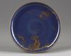 A GILT JAPANESE BLUE GROUND DISH, 17TH CENTURY