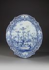 A LARGE BLUE AND WHITE DELFT PLAQUE, 2ND HALF 18TH CENTURY