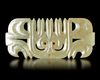 A GRAY-GREEN JADE-TOOTHED ANIMAL MASK PENDANT, “GOU YUN PEI”, CHINA, HONGSHAN CULTURE