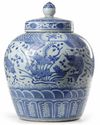 A CHINESE BLUE AND WHITE JAR AND COVER, QING DYNASTY (1644-1911)