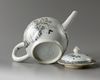 A Chinese en grisaille-decorated 'L'amour et Le Badinage' teapot and cover