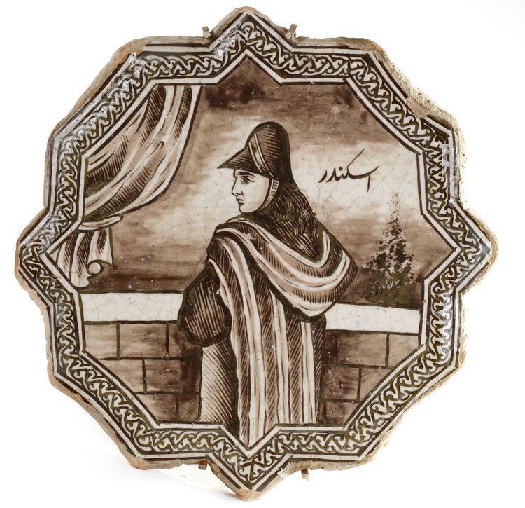 A PERSIAN QAJAR POTTERY TILE