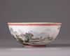 A Chinese famille rose eggshell porcelain 'landscape bowl'