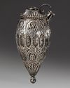 AN INDIAN SILVER HOOKAH BASE, 19TH CENTURY