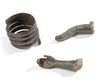 A GREEK BRONZE BRACELET, 2ND CENTURY BC AND ROMAN BRONZE FINGER AND ARM, 3RD CENTURY AD
