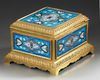 A BLUE PORCELAIN BOX, LATE 19TH CENTURY