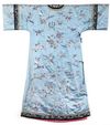 A Chinese pale blue ground embroidered lady's informal robe