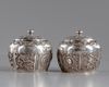 A PAIR OF CHINESE SILVER POTS WITH COVERS, 19TH-20TH CENTURY