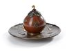 A JAPANESE GILT BRONZE FRUIT ON DISH, MEIJI PERIOD