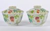 A PAIR OF CHINESE FAMILLE ROSE 'BITTER MELON BOWLS WITH COVER, 19TH-20TH CENTURY