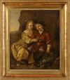 PAINTING OF A COURTING BOY AND GIRL