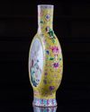 A Chinese famille rose yellow-ground moonflask