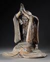 A JAPANESE WOODED FIGURE OF A DEVOTEE IN PRAYER, 16TH CENTURY