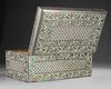 A LARGE ENAMEL AND METAL-DECORATED WOODEN WRITING BOX INDIA, JAIPUR, 19TH-20TH CENTURY