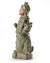 A CHINESE CELADON GUAN YU FIGURE, MING DYNASTY, 15TH CENTURY