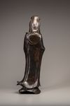 A large bronze figure of Guanyin