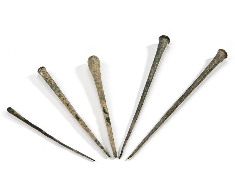 FIVE BRONZE PINS, LURISTAN CIRCA 800 BC