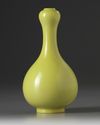 A Chinese yellow-ground garlic head vase