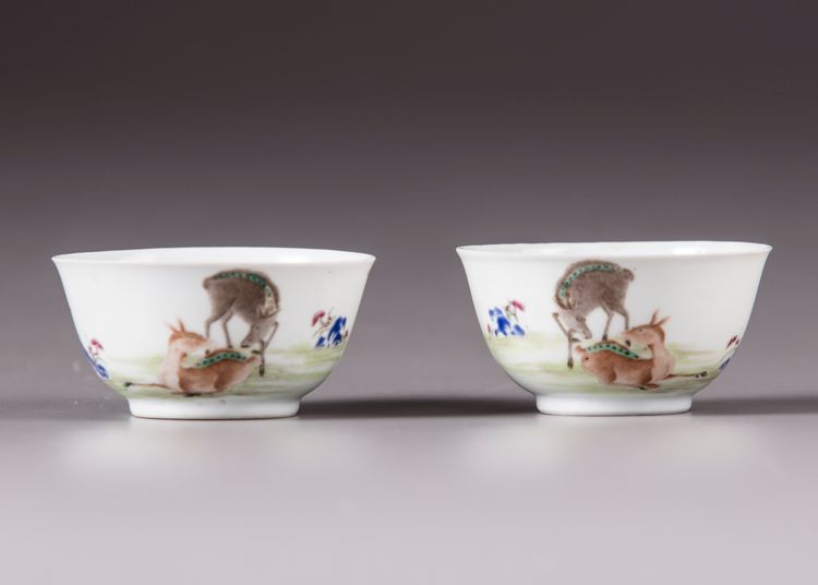 Two small 'famille rose' cups