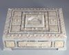 A MOTHER-OF-PEARL INLAID WOODEN BOX, JERUSALEM WORK, EARLY 20TH CENTURY