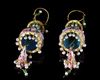 A PAIR OF ENAMELLED GOLD EARRINGS, QAJAR PERSIA, 19TH CENTURY