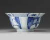 A Chinese blue and white 'klapmuts' bowl