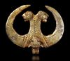 A WESTERN ASIATIC GOLD FOIL-COVERED SILVER LUNATE PENDANT, CIRCA 1ST CENTURY B.C.