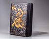 A Chinese carved and gilt zitan box and cover