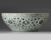 A large Chinese blue and white 'floral' bowl