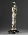 A large Chinese ivory carving of a lady