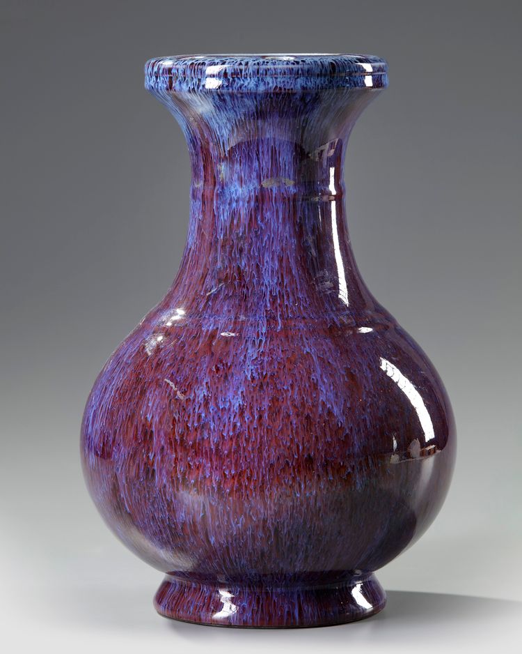 A Chinese flambé-glazed vase