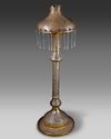 A LARGE ISLAMIC SILVER AND COPPER INLAID LAMP, SYRIA, DAMASCUS, 19TH CENTURY