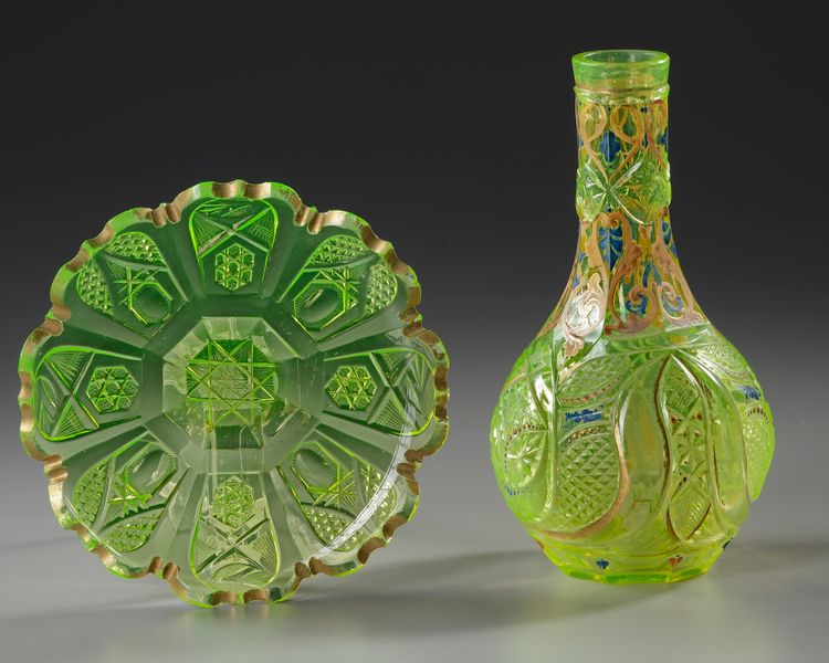 A BOHEMIAN CUT-GLASS HUQQA BASE, LATE 19TH CENTURY
