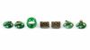A CHINESE SIX BUTTONS JADE AND SILVER SET, 20TH CENTURY