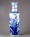 A blue and white rouleau vase