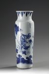 A Large Blue and White Sleeve Vase