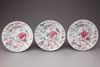 Three famille rose plates