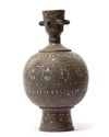 A KHORASSAN STYLE INLAID BRONZE VASE, 19TH CENTURY