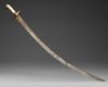 AN IVORY HILTED WATERED-STEEL SWORD (SHAMSHIR), PERSIA, DATED 1244 AH/1828 AD