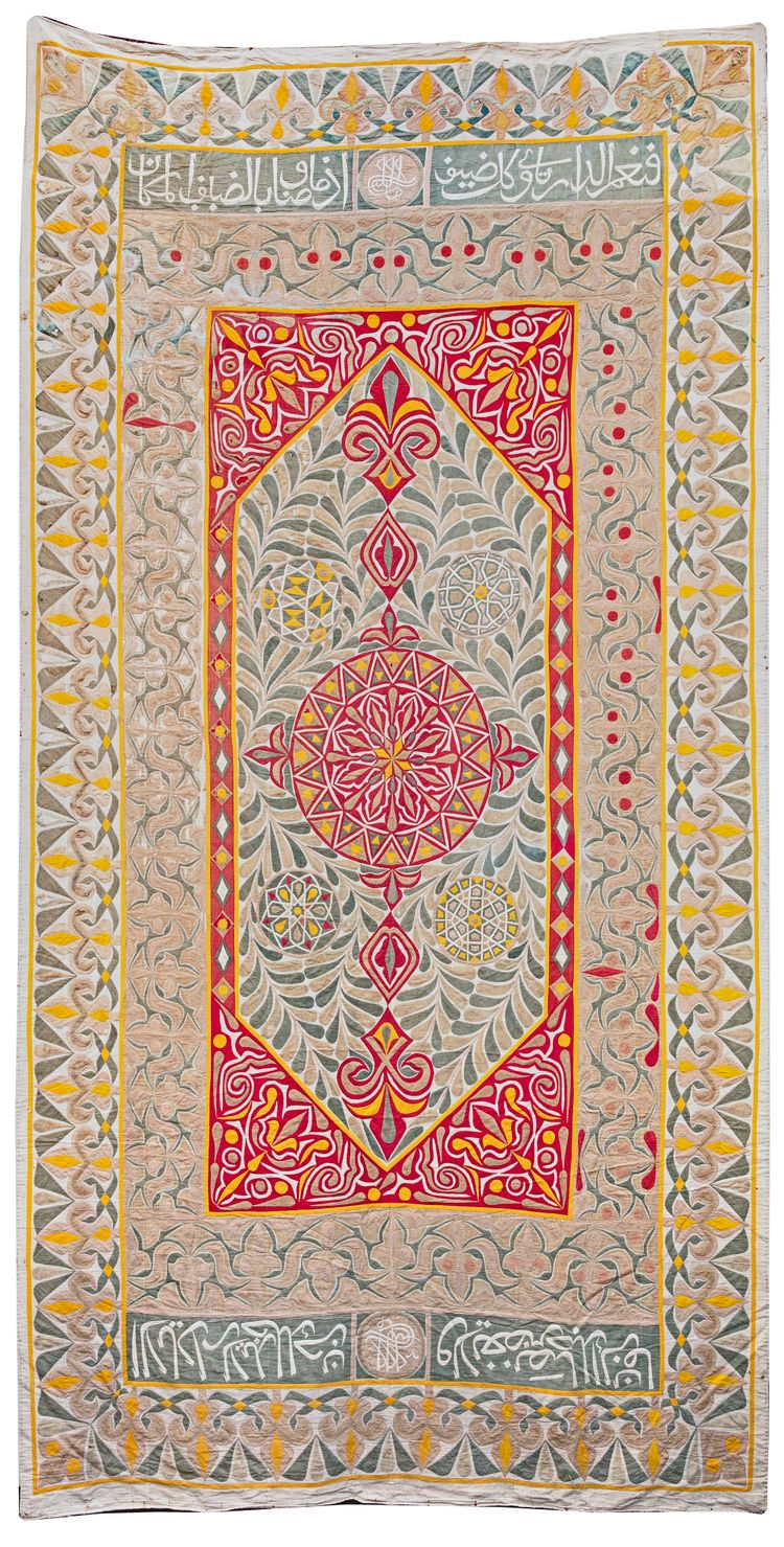 A LARGE HANGING WALL IN PAINTED COTTON, EGYPT, 19TH CENTURY