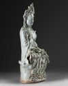 A large  Chinese qingbai figure of Guanyin