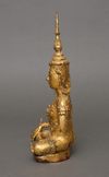 A THAI BRONZE GILDED SEATED BUDDHA, 20TH CENTURY