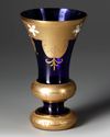 A BOHEMIAN COBALT-BLUE AND GILT GLASS VASE, LATE 19TH CENTURY