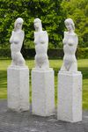 SET OF THREE MODERN FEMALE SCULPTURES, INSPIRED GIACOMETTI