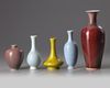 A group of five Chinese monochrome vases