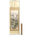 A JAPANESE HANGING SCROLL "MOUNTAIN VILLAGE IN THE MIST", 20TH CENTURY
