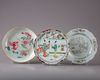 Three Chinese enamelled dishes