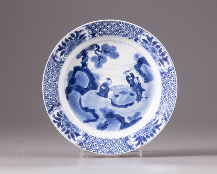 A small Chinese blue and white dish