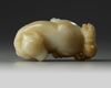 A Chinese celadon jade water ‘buffalo and qilin’ group